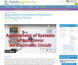 Applications of Systems of Equations: An Electronic Circuit